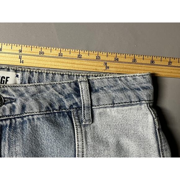 Paige Jeans Womens 27 Light Wash Panel Colorblock Straight Leg Raw Hem High Rise - Picture 10 of 12